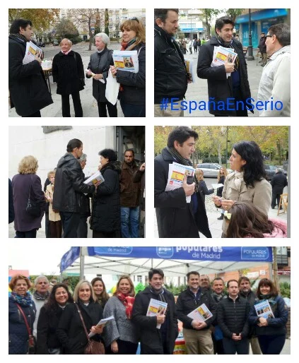 El PP de Alcorcón, con David Pérez a la cabeza, explicando el proyecto #EspañaEnSerio del Partido Popular, garantía de futuro