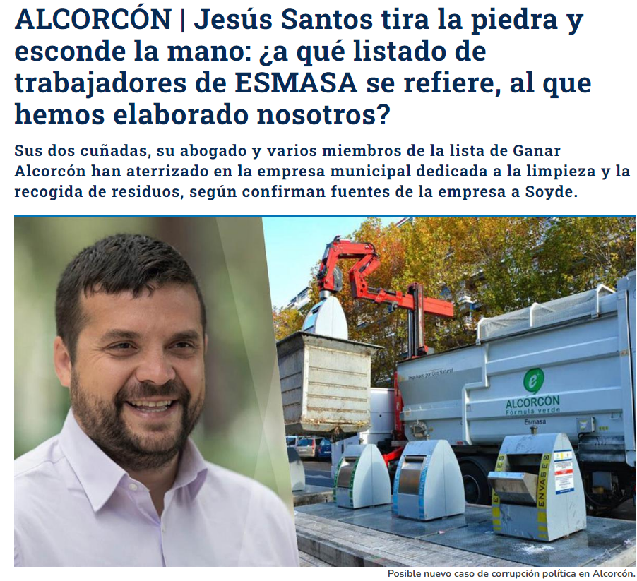 Nuevas incorporaciones en ESMASA relacionadas con Jesús Santos