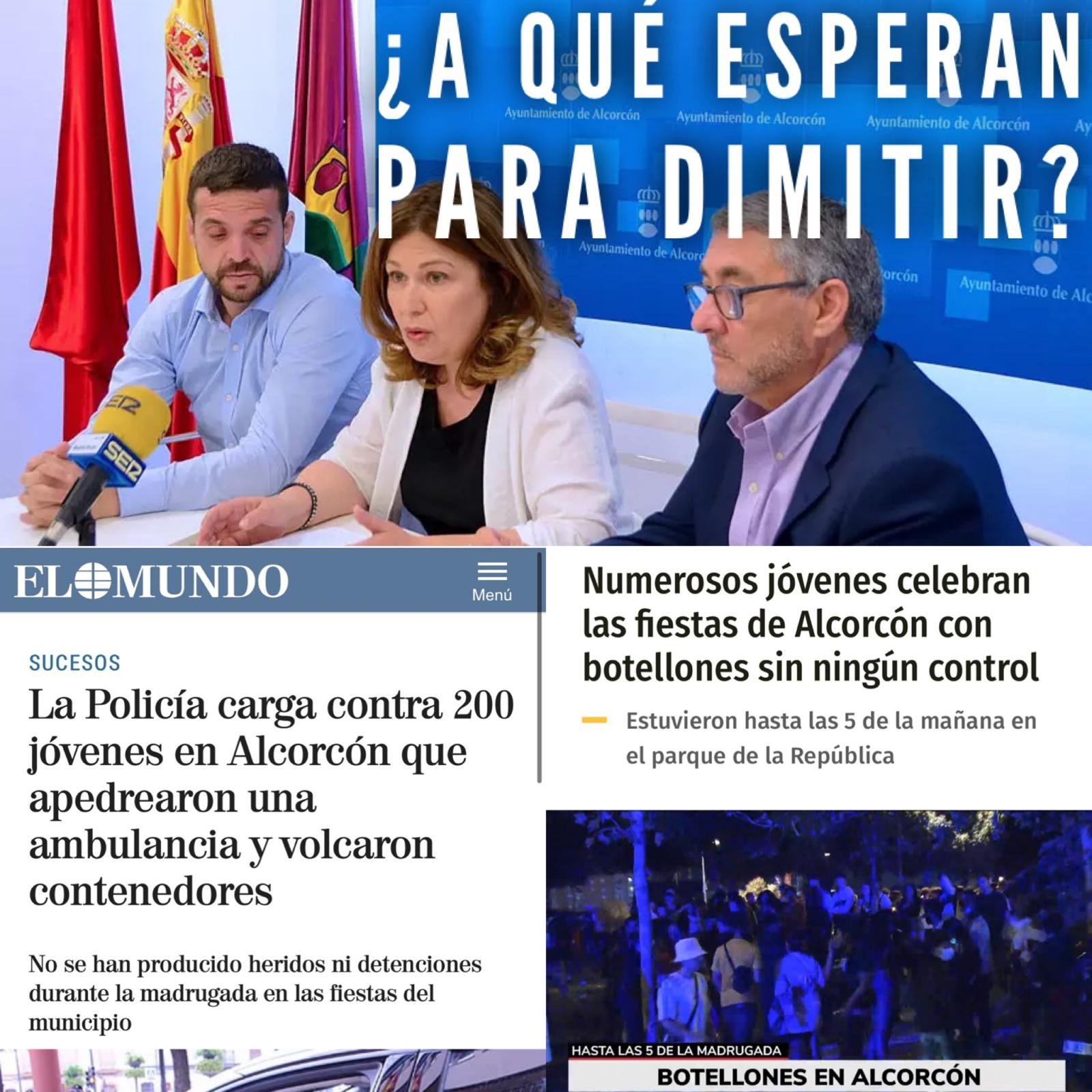 El Partido Popular pide a Delegación de Gobierno de Madrid información sobre los altercados en las Fiestas Patronales de Alcorcón