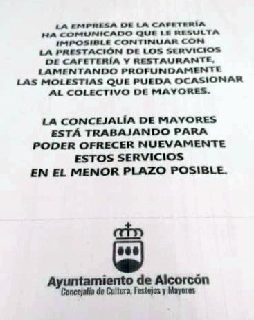 El Ayuntamiento de Alcorcón abandona a sus mayores