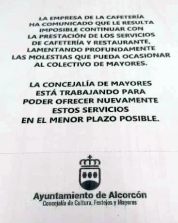 El Ayuntamiento de Alcorcón abandona a sus mayores