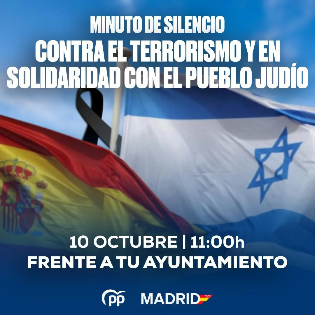 Isabel Díaz Ayuso muestra la “máxima repulsa contra el terrorismo”: “Todos a favor de la libertad de Israel”
