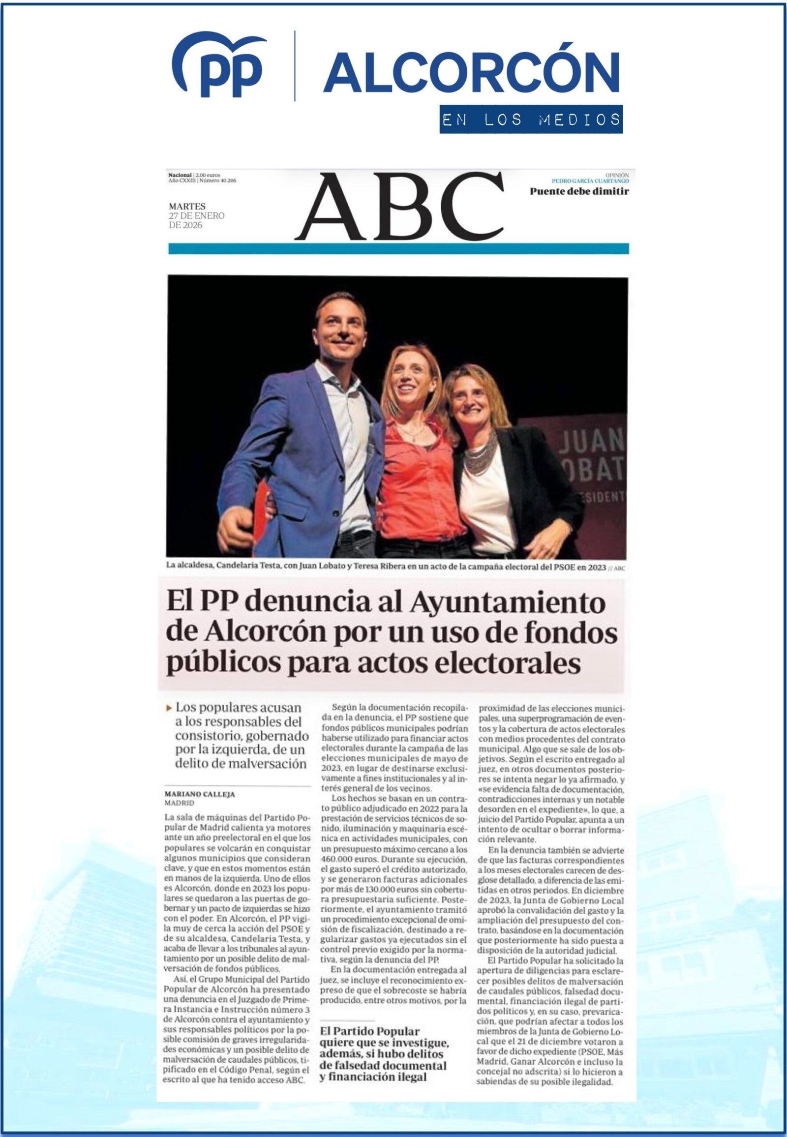 Aparicion en medios: Diario ABC – 26 Enero 2026
