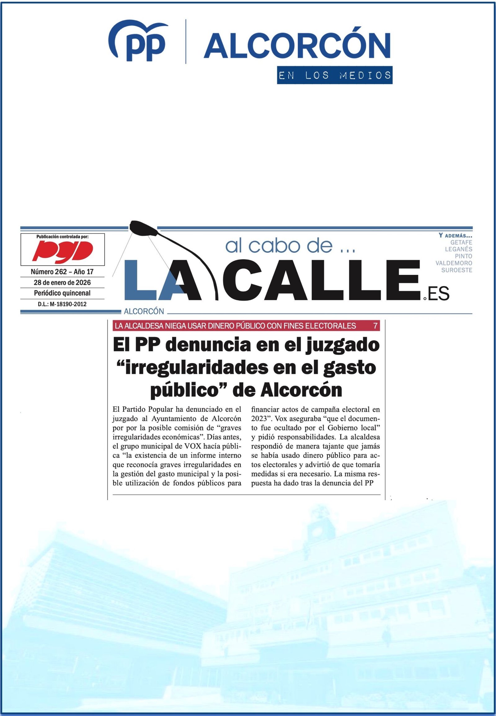 Aparicion en medios: Al Cabo de la Calle – 28 Enero 2026