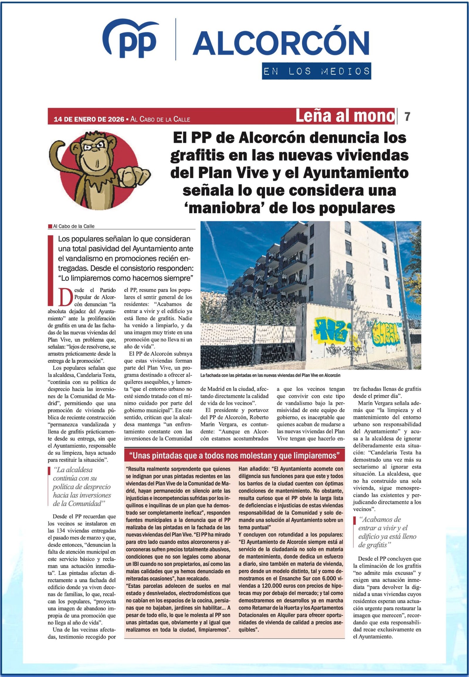 Aparicion en medios: Al Cabo de la Calle – 14 Enero 2026