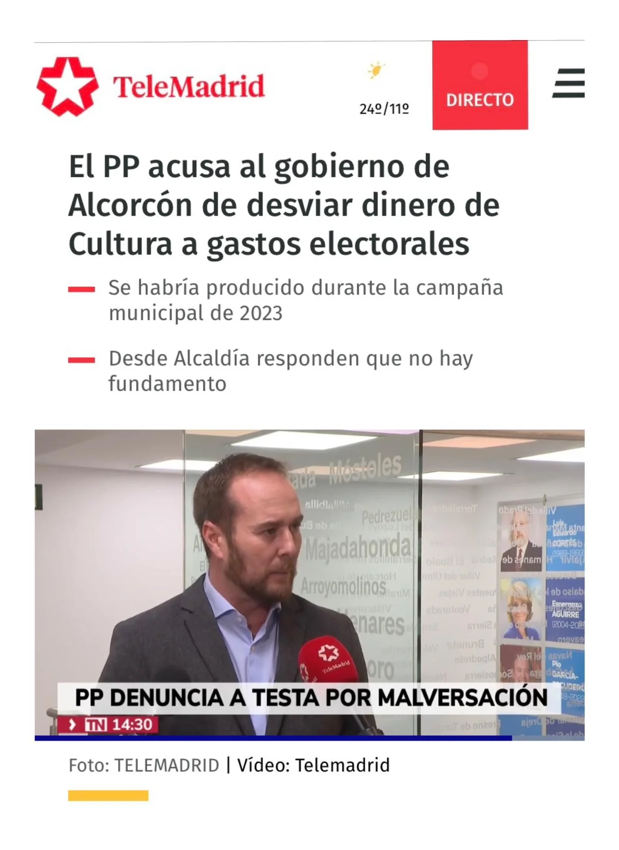 Aparicion en medios: TeleMadrid – 27 Enero 2026