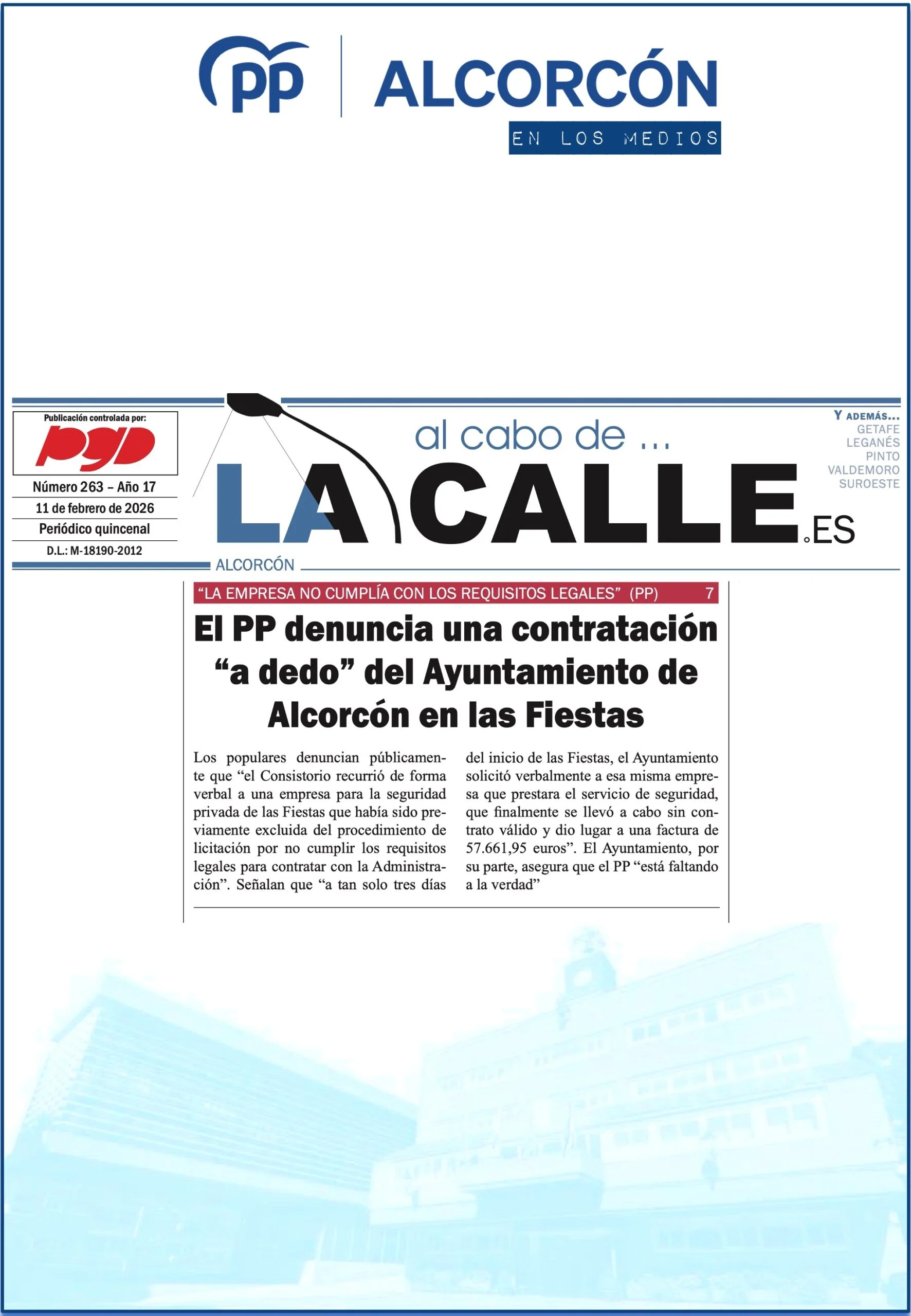 Aparicion en medios: Al Cabo de la Calle – 11 Febrero 2026