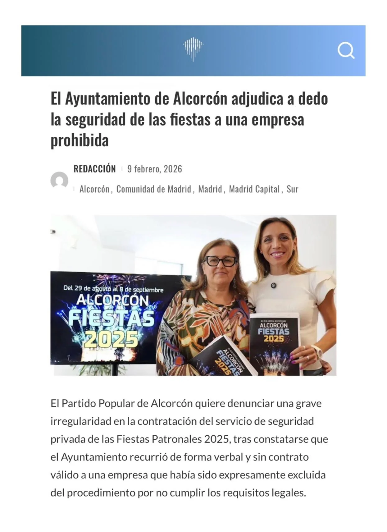 Aparicion en medios: El Iceberg de Madrid – 9 Febrero 2026