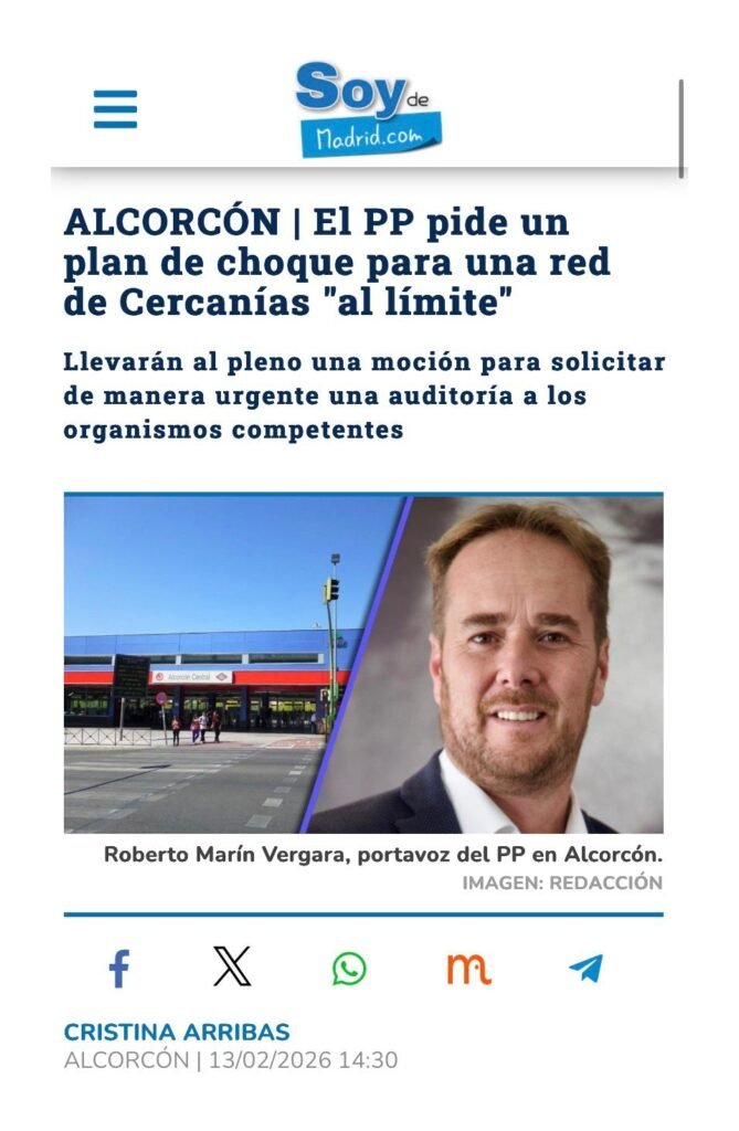 Aparicion en medios: Soy De Madrid – 13 Febrero 2026