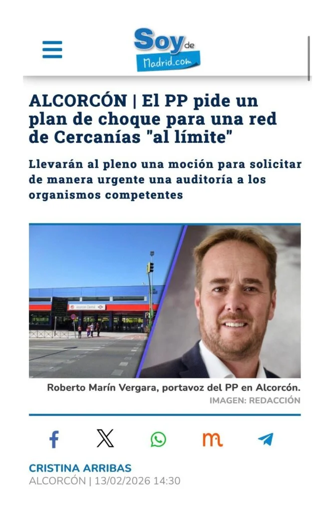 Aparicion en medios: Soy De Madrid – 13 Febrero 2026