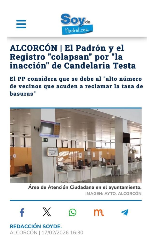 Aparicion en medios: Soy De Madrid – 17 Febrero 2026