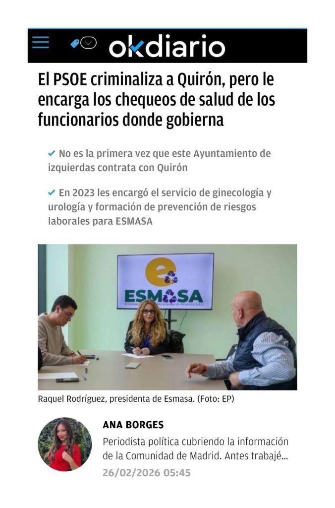 Aparicion en medios: Ok Diario – 26 Febrero 2026