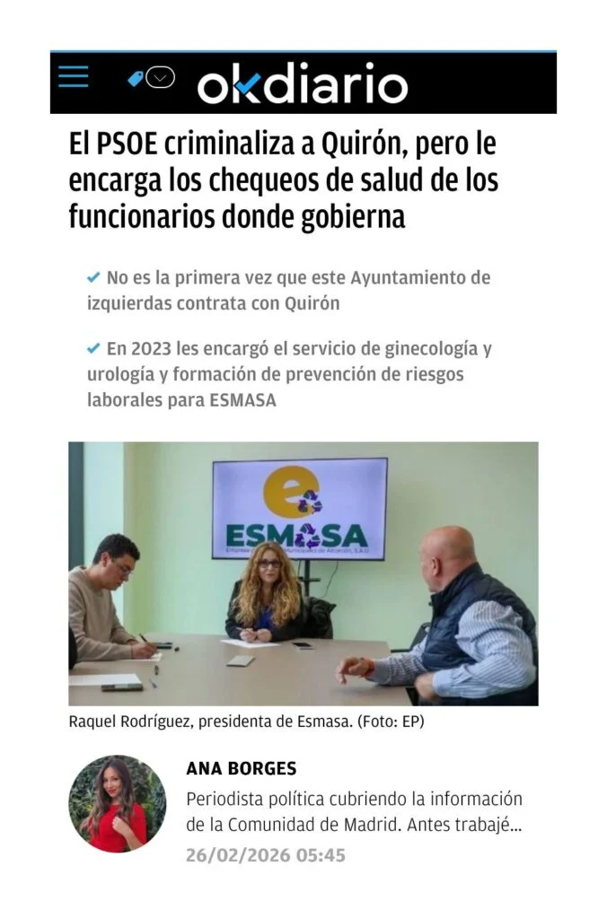 Aparicion en medios: Ok Diario – 26 Febrero 2026