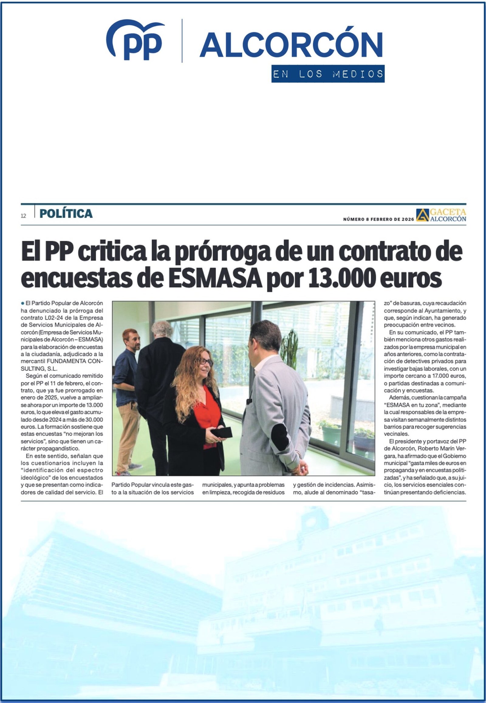 Aparicion en medios: La Gaceta de Alcorcón – Febrero 2026